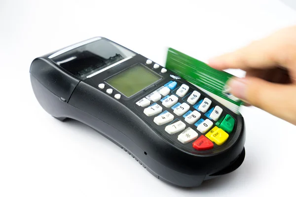 Kreditkort maskin för betalning och shopping — Stockfoto
