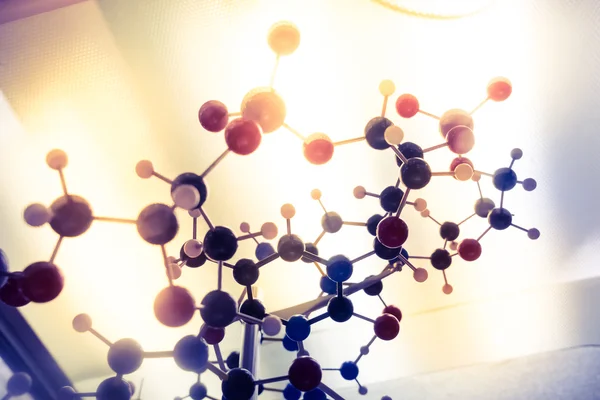 Wetenschap molecuul, Dna-structuur van de moleculaire Model, business teamwerk — Stockfoto