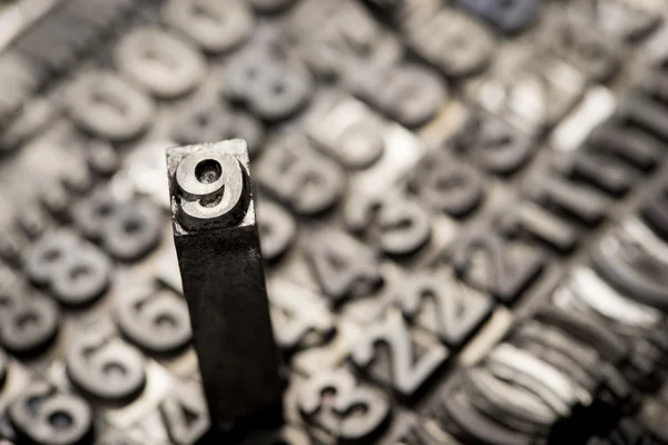 Vintage letterpress alphabet and number background — Stock Photo, Image