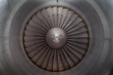 bir jet uçak motor ve türbin detay