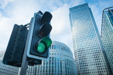 Yeşil, sarı ve kırmızı trafik ışık Londra CIT