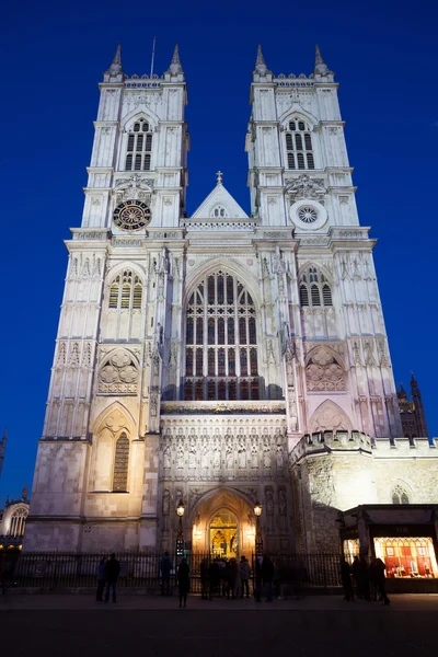 Abadia de Westminster à noite, Londres, Inglaterra, Reino Unido — Fotografia de Stock