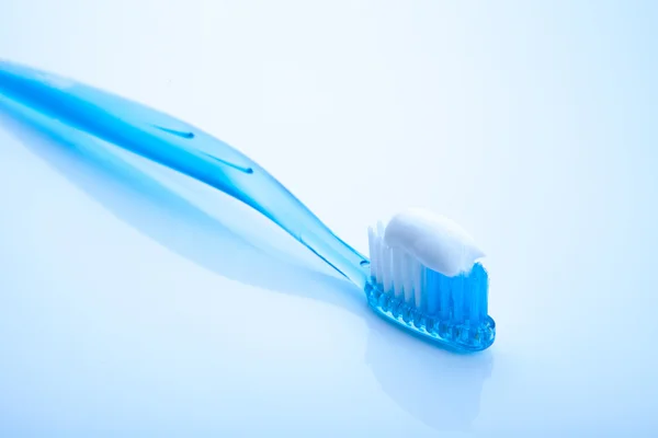 Tooth brush in glass  on white background — Stock Photo, Image