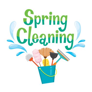 Spring Cleaning Letter Decorating And Cleaning Equipment clipart