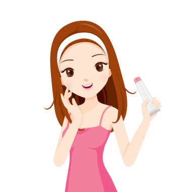 Güzellik ambalaj tutan kız