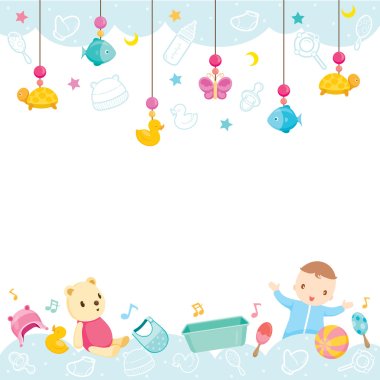 Baby Icons And Objects Background clipart