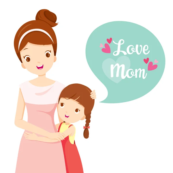 Daughter Hugging Her Mother — Stock Vector