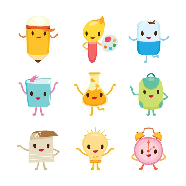 Education Characters Icons Design — Stock Vector