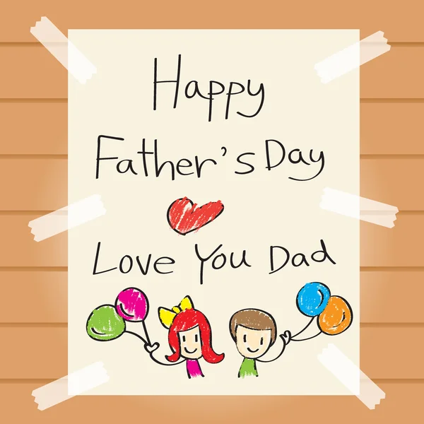Cartão de desenho do Dia do Pai — Vetor de Stock