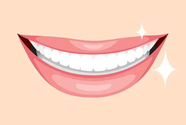 Hermosa boca, sonrisa y dientes — Archivo Imágenes Vectoriales