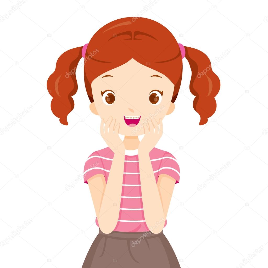 Happy Girl With Teeth Braces Stock Vector Image by ©MatoomMi #114044094