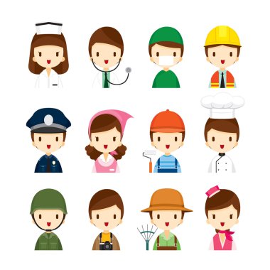 İnsanlar meslekler Icons Set 