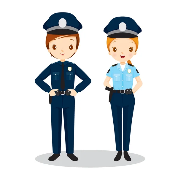 Un policier et une policière — Image vectorielle