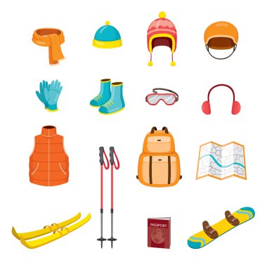 Kış donanımları Icons Set