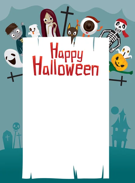 Fantôme d'Halloween sur le cadre — Image vectorielle