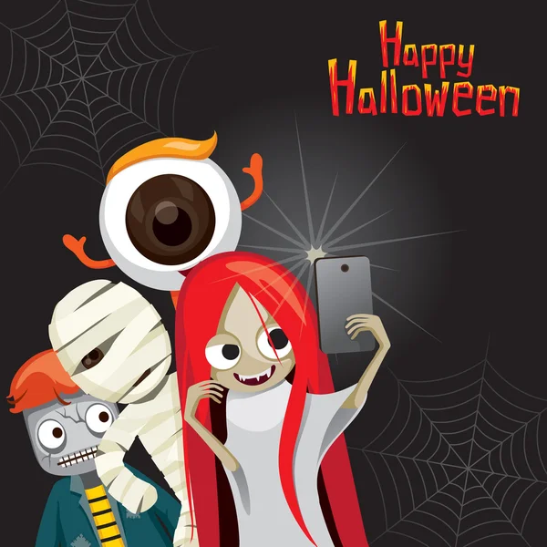 Selfie fantasma de Halloween — Vector de stock