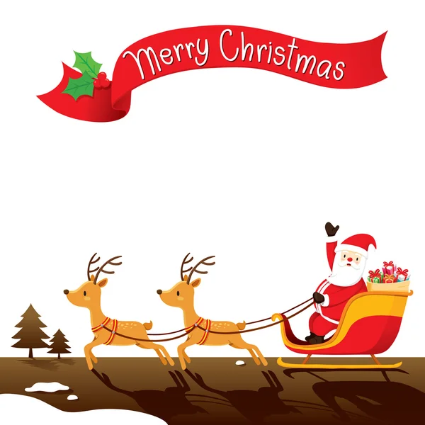 Santa Claus montando en trineo — Archivo Imágenes Vectoriales