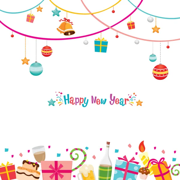 Tarjeta de Año Nuevo — Vector de stock