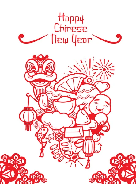 Chinese New Year Drawing — Stock Vector