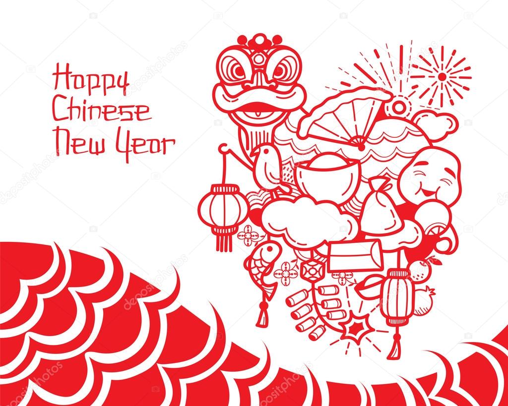 Drawings: chinese new year drawing | Chinese New Year Drawing — Stock Vector ...1024 x 819