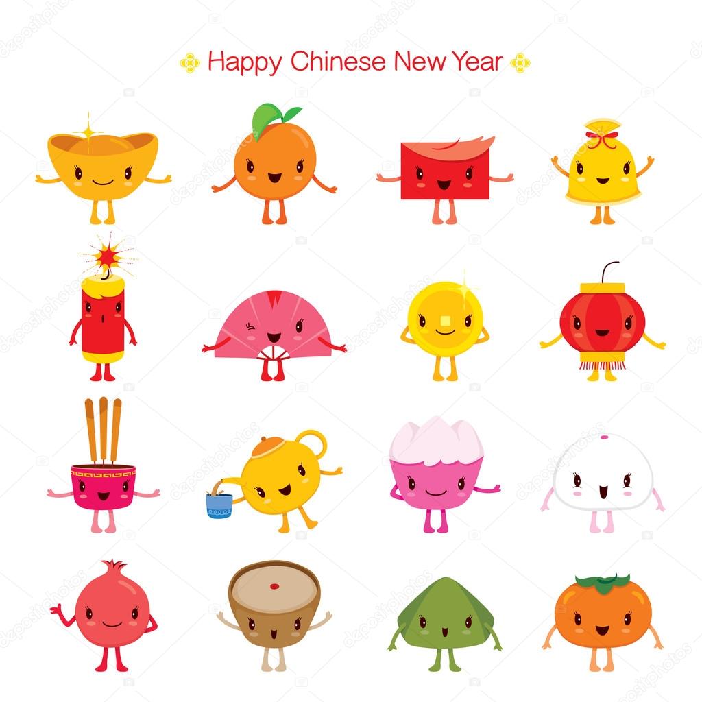 Chinese New Year Cute Cartoon Design Elements