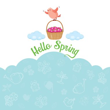 Uçan Kuş ve çiçek sepeti simgeleri ile