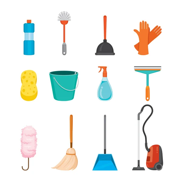 Cleaning, Home Appliances Icons Set — Stock Vector