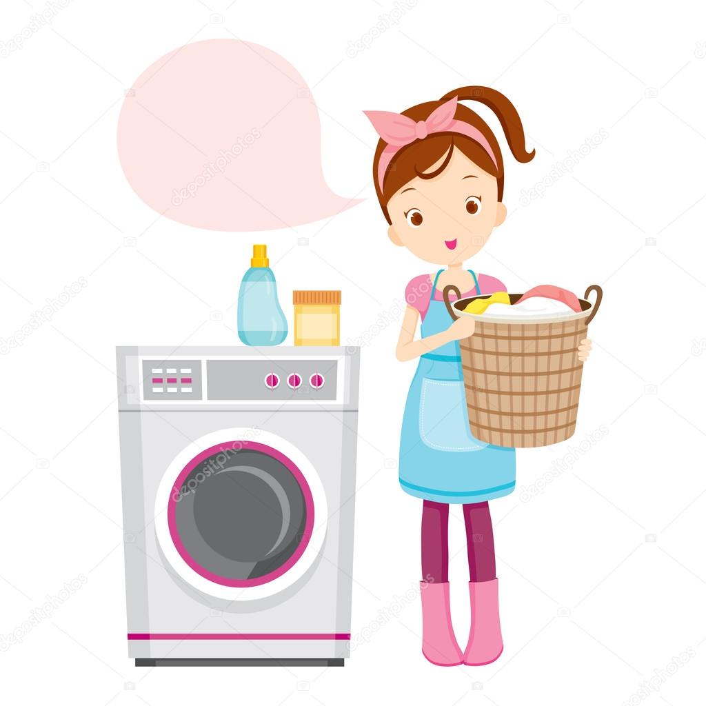 Girl With Washing Machine 