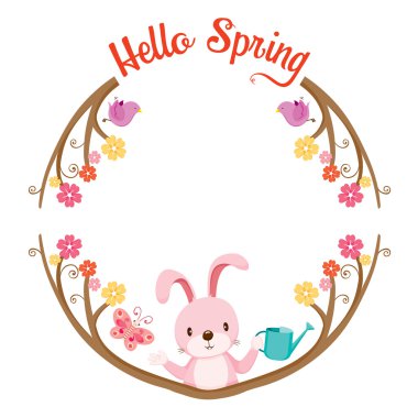 Ağaç çember çerçeve üzerinde hayvan ile