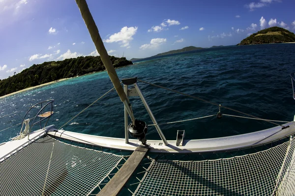 Sailing into Tobago Cayes