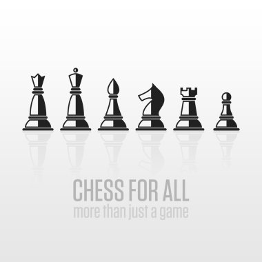 Chess pieces on a gray background. clipart