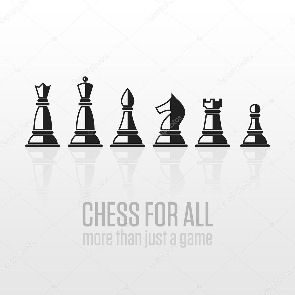 Chess pieces on a gray background.