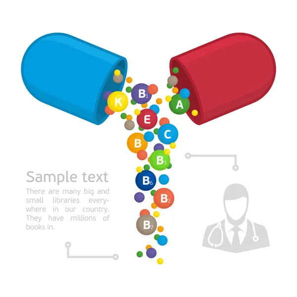 Vitamines infographiques vectorielles . — Image vectorielle
