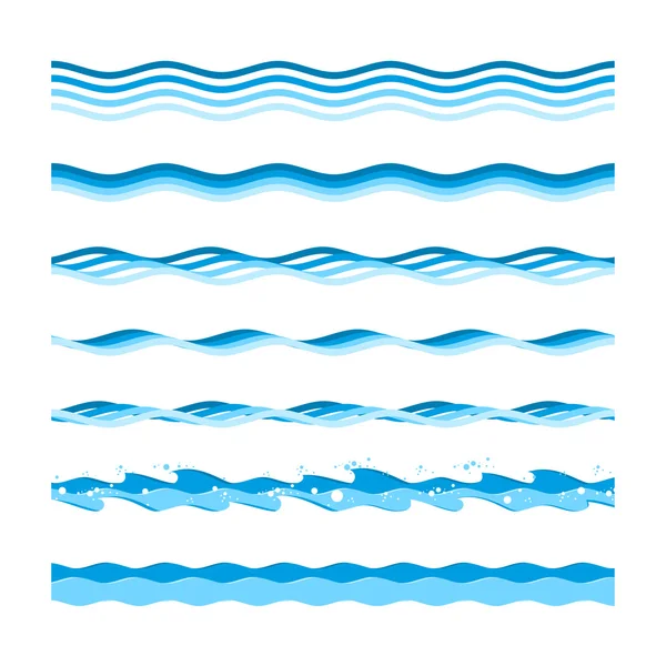 Vector olas marinas . — Vector de stock