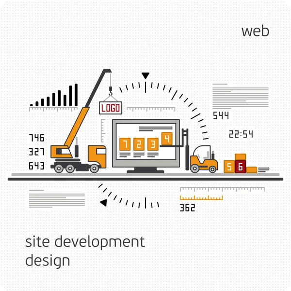 Sitio de desarrollo de infografías . — Vector de stock