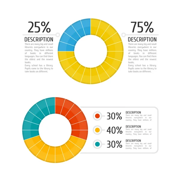 Set ronde grafiek. — Stockvector