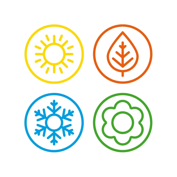 Vector icons seasons. — Stock Vector