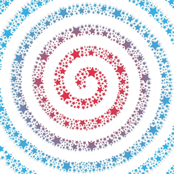 Espiral das estrelas sobre um fundo branco . — Vetor de Stock