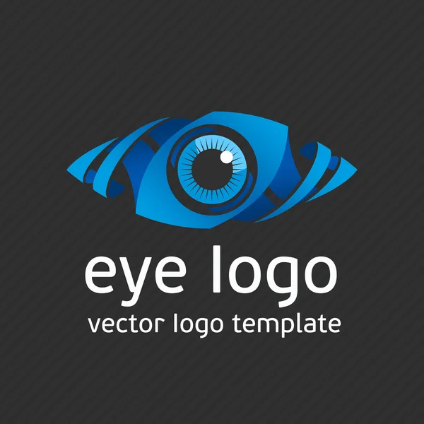 Plantilla de logo ojo azul — Vector de stock