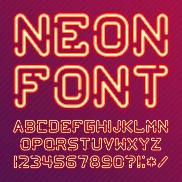 Alfabet Neon rood — Stockvector