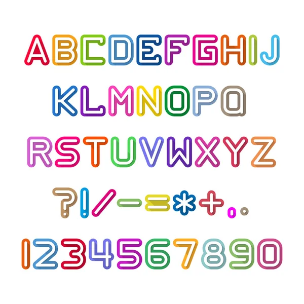 Alphabet coloré avec ombre — Image vectorielle