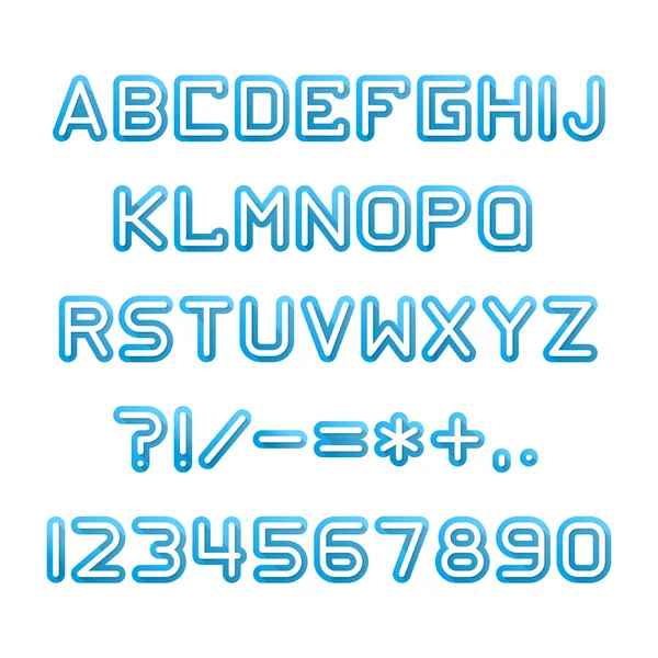 Синий алфавит с тенью — стоковый вектор