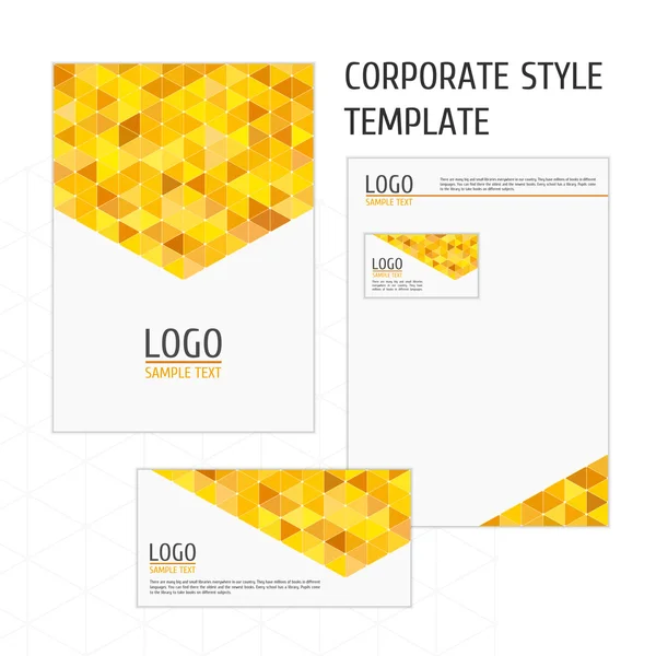 Corporate Style Vorlage gelbe Dreiecke — Stockvektor