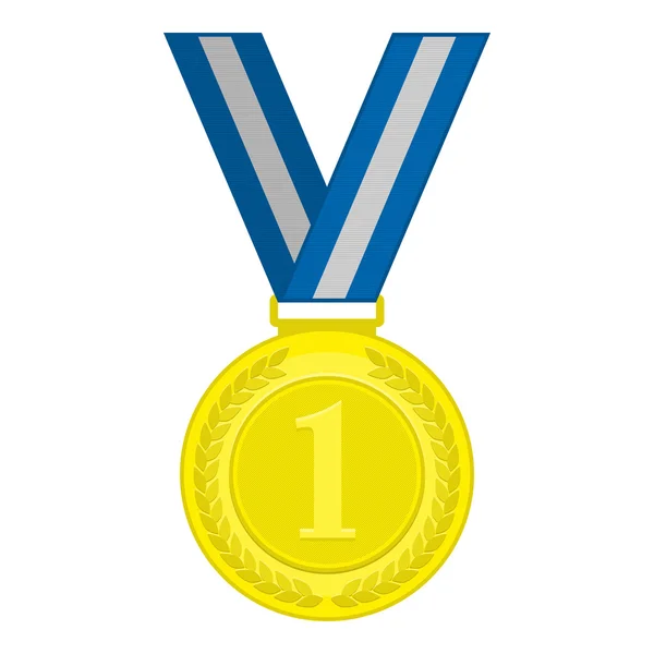 Medalla de oro primer lugar — Vector de stock