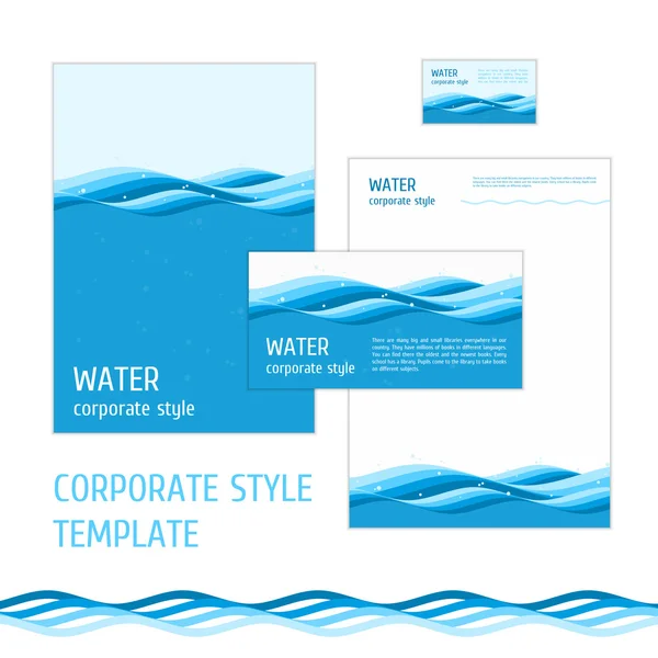 Corporate Style Vorlage Wasser — Stockvektor
