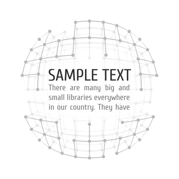 Wireframe mesh with text — Stock Vector