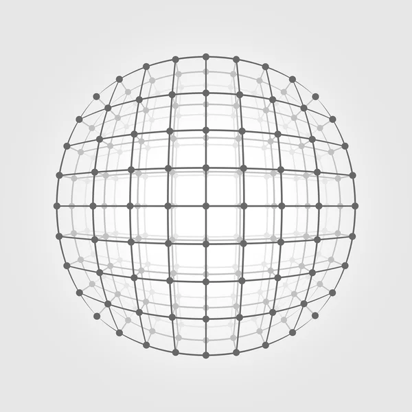 Wireframe mesh a circle — Stockový vektor