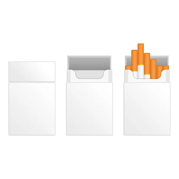 Weiße Schachteln Zigaretten — Stockvektor
