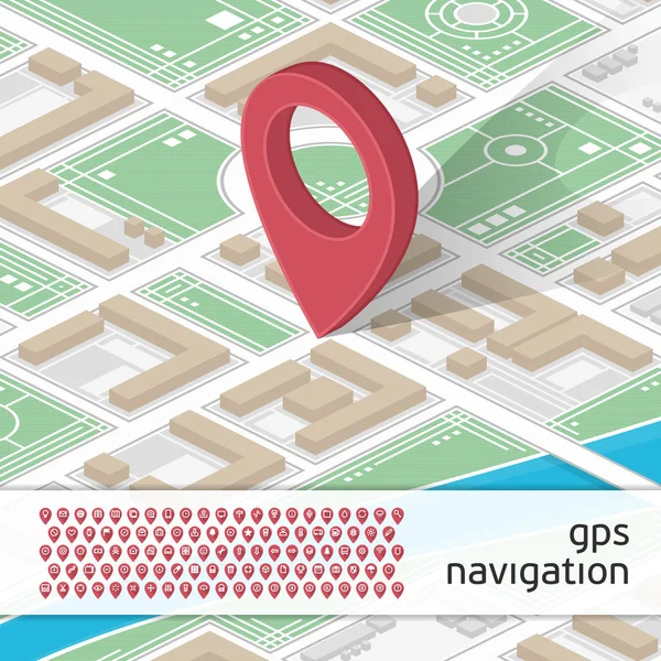 Ilustracja GPS z ikonami — Wektor stockowy