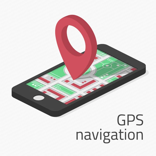 Navegação GPS no telefone —  Vetores de Stock